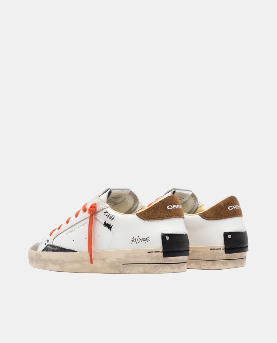 Sapatilhas Baixas Sk8 Deluxe em Pele Laranja-3