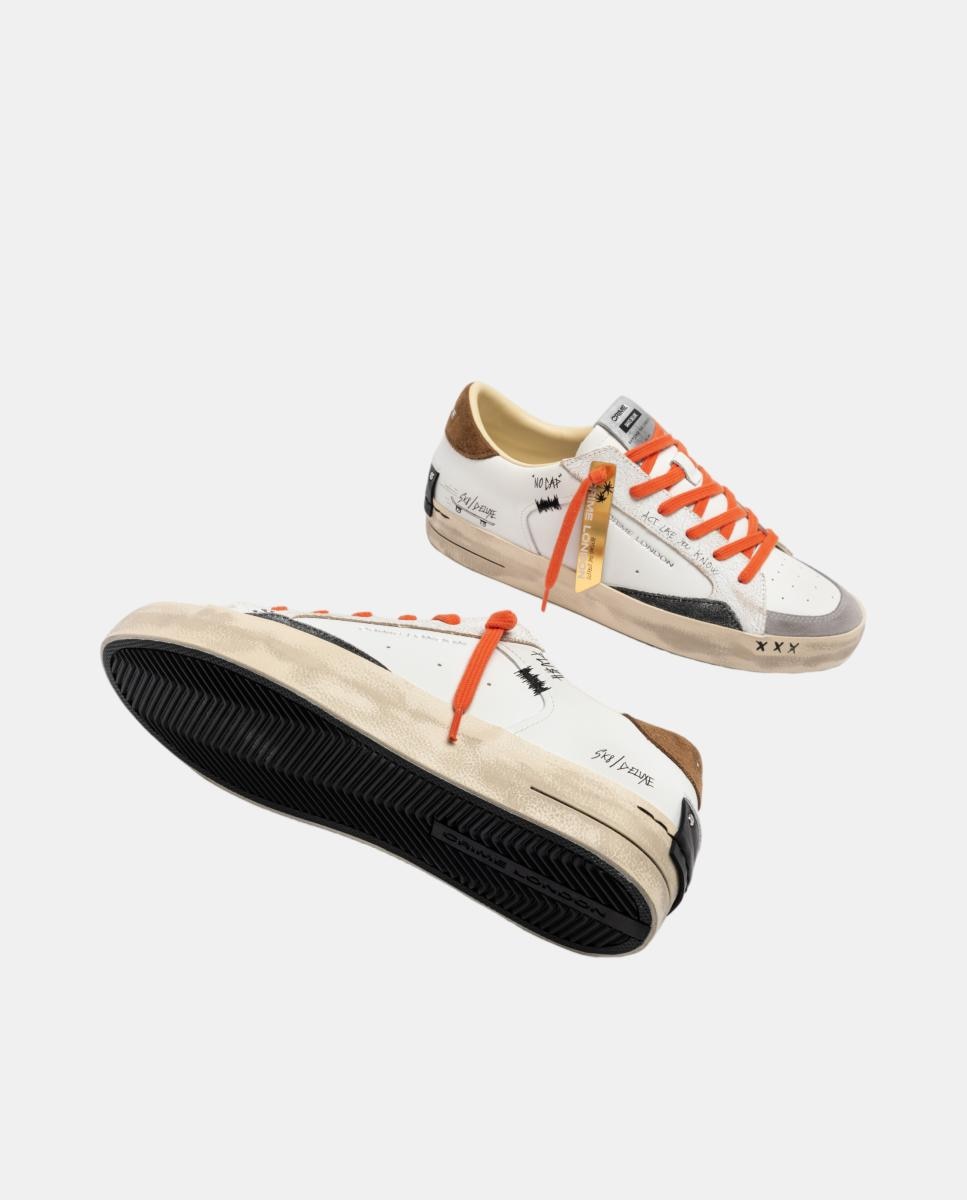 Sapatilhas Baixas Sk8 Deluxe em Pele Laranja-4
