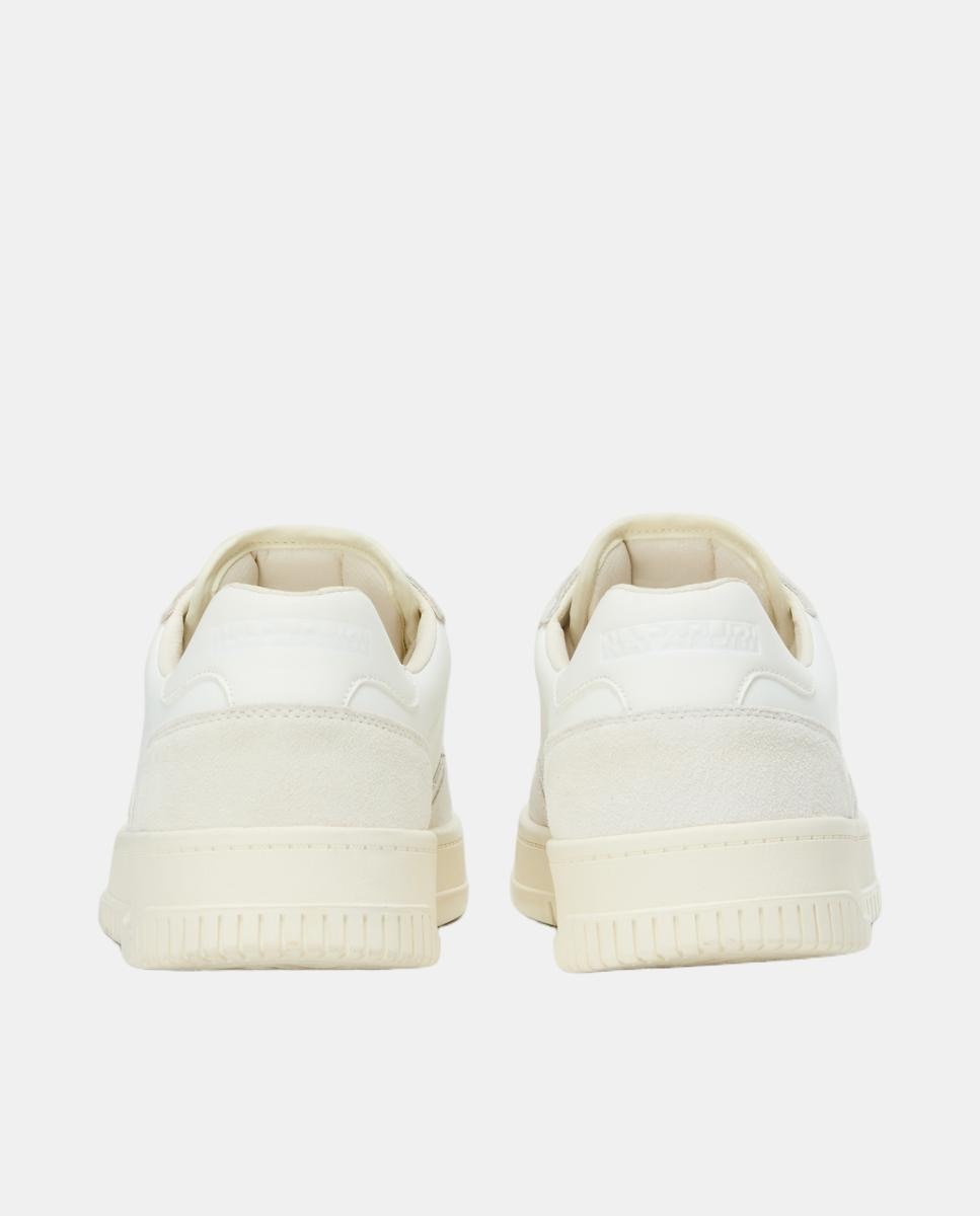 Zapatillas bajas retro modelo curx de hombre en piel - Napapijri - Blanco roto Blanco roto-2
