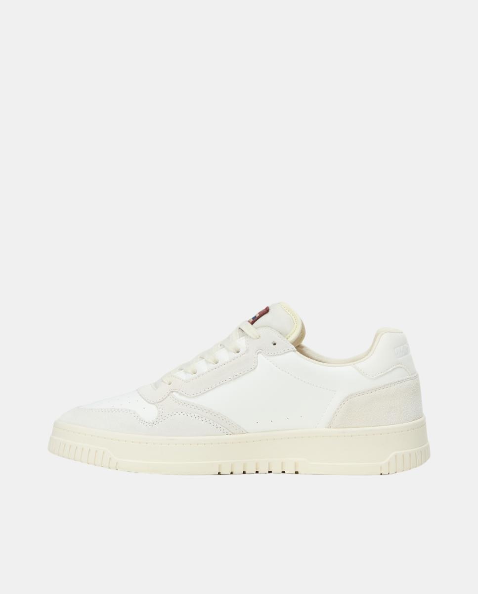 Zapatillas bajas retro modelo curx de hombre en piel - Napapijri - Blanco roto Blanco roto-3