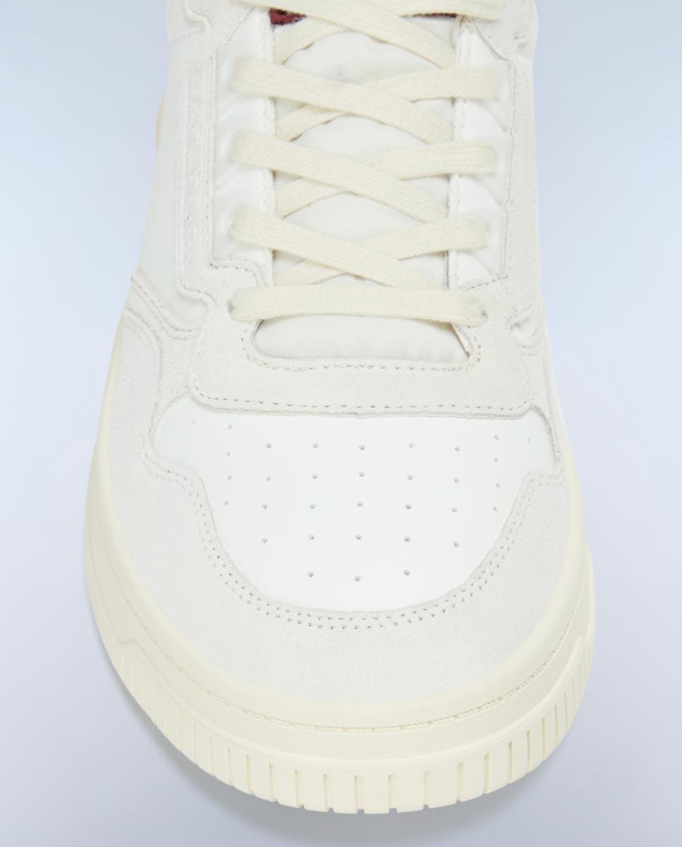 Zapatillas bajas retro modelo curx de hombre en piel - Napapijri - Blanco roto Blanco roto-7
