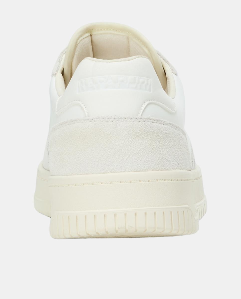 Zapatillas bajas retro modelo curx de hombre en piel - Napapijri - Blanco roto Blanco roto-9