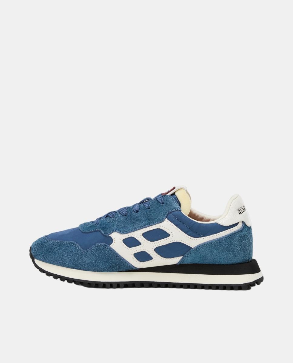 Zapatillas bajas retro running modelo element de hombre en material sintético y con detalles en ante - Napapijri - Azul marino Azul marino-3