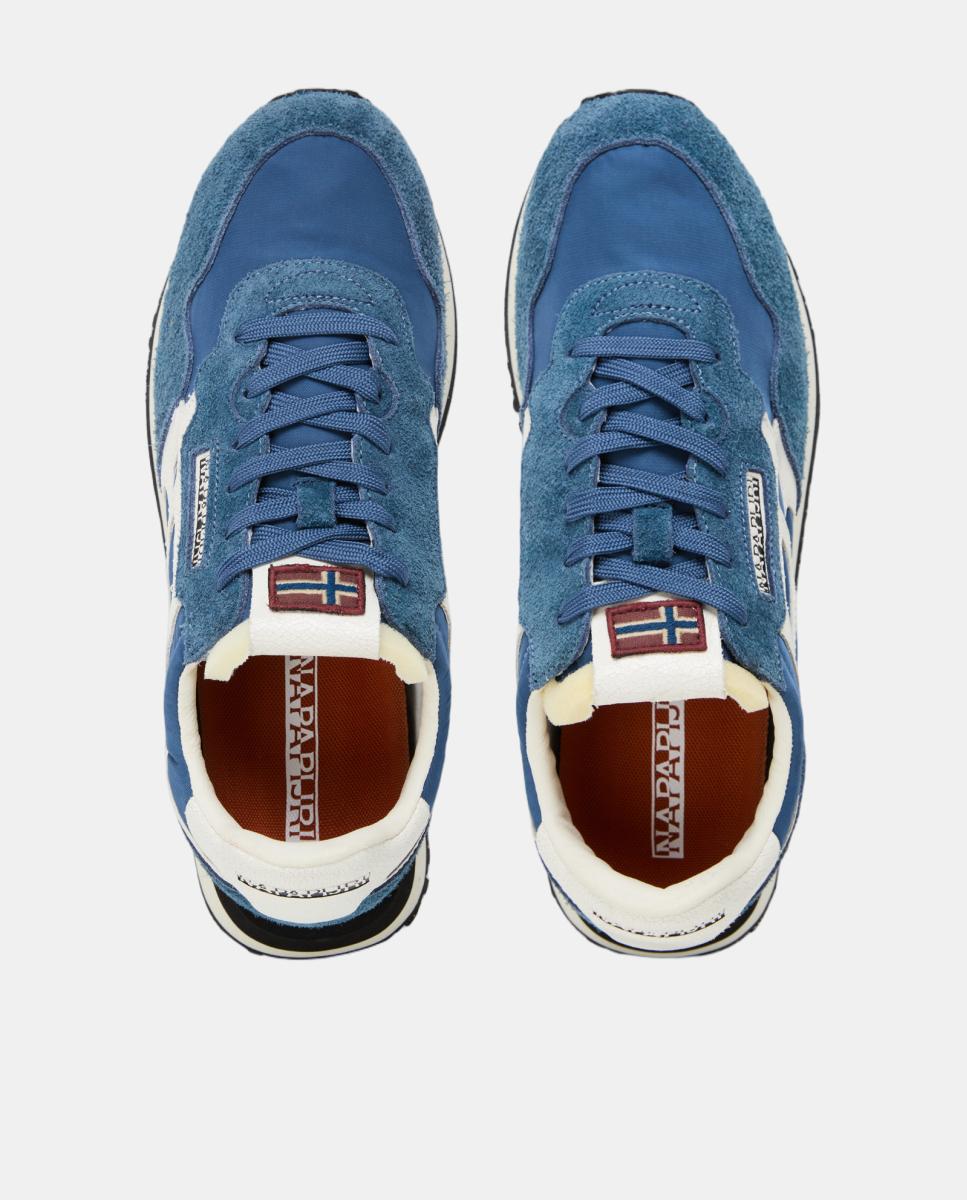 Zapatillas bajas retro running modelo element de hombre en material sintético y con detalles en ante - Napapijri - Azul marino Azul marino-4