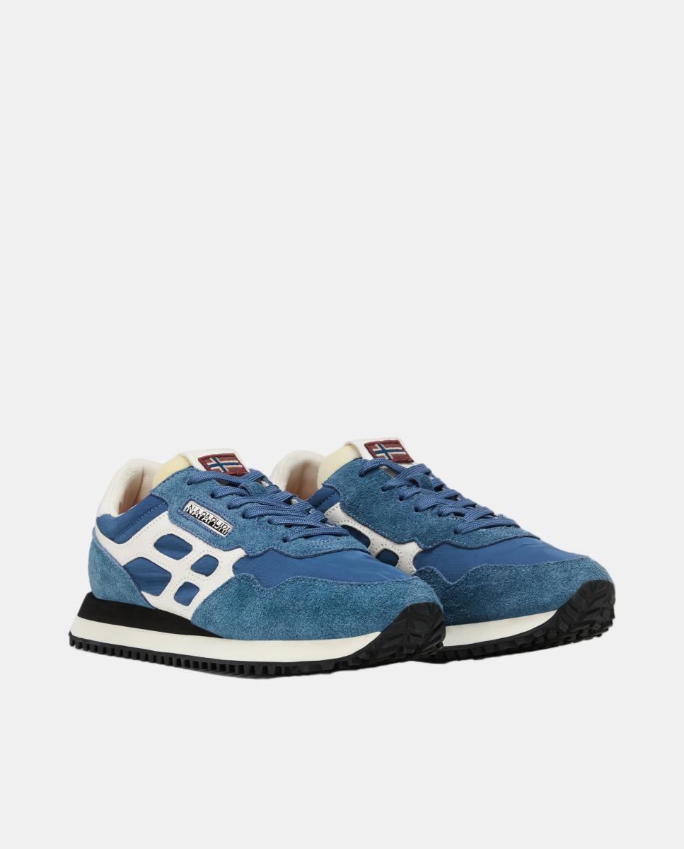 Zapatillas bajas retro running modelo element de hombre en material sintético y con detalles en ante - Napapijri - Azul marino Azul marino-6