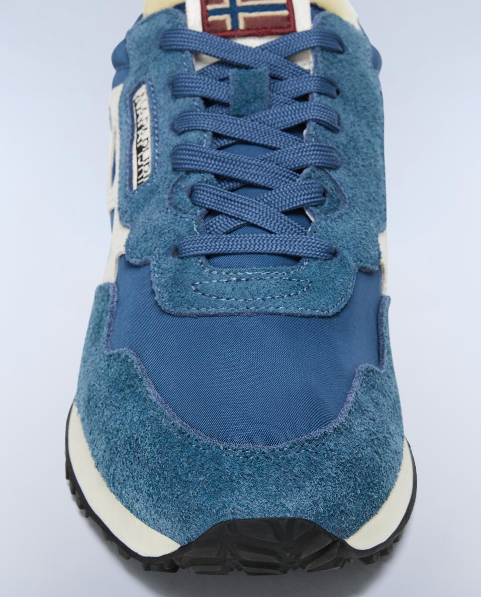 Zapatillas bajas retro running modelo element de hombre en material sintético y con detalles en ante - Napapijri - Azul marino Azul marino-7