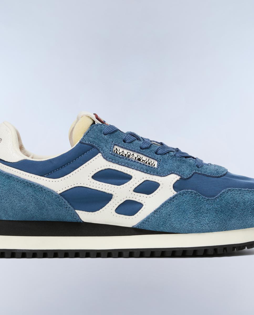 Zapatillas bajas retro running modelo element de hombre en material sintético y con detalles en ante - Napapijri - Azul marino Azul marino-8