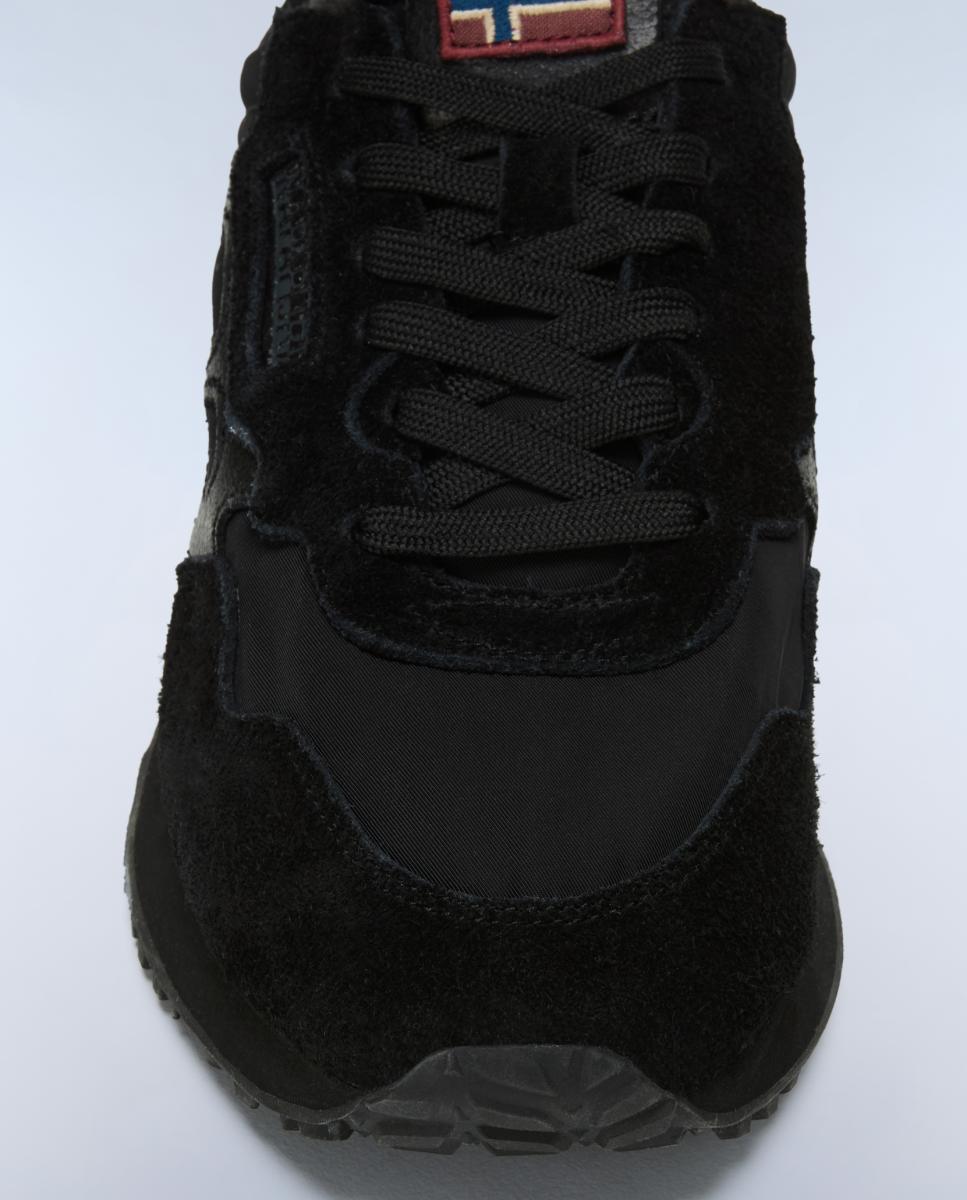 Zapatillas bajas retro running modelo element de hombre en material sintético y con detalles en ante - Napapijri - Negro Negro-7