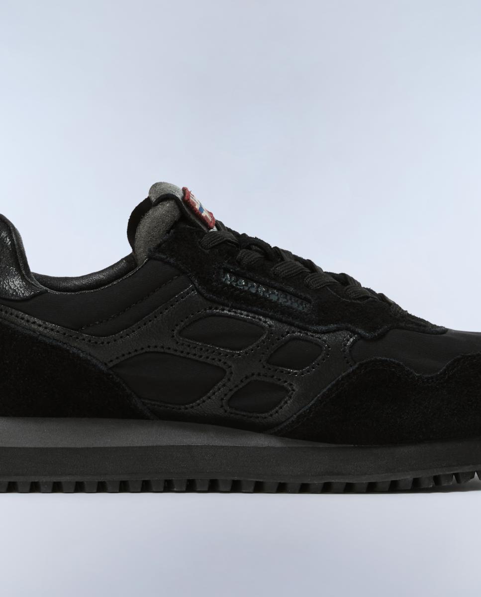 Zapatillas bajas retro running modelo element de hombre en material sintético y con detalles en ante - Napapijri - Negro Negro-8