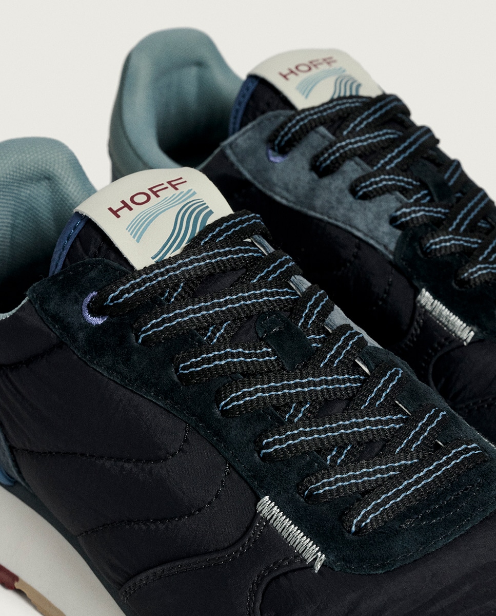 Sapatilhas em Pele com Atacadores Azul-marinho-3