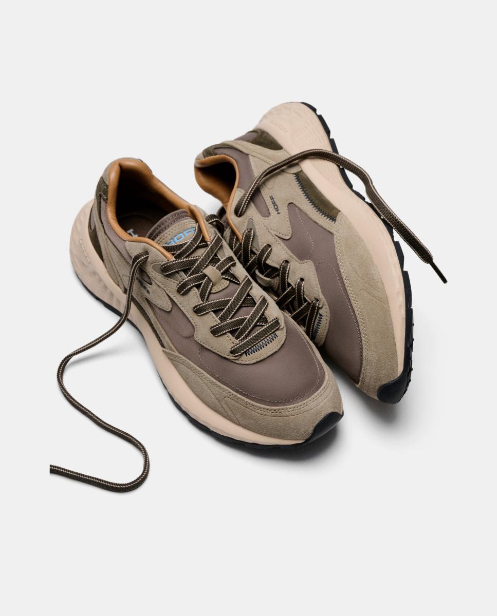 Zapatillas de caballero en piel bajas con suela de goma - Hoff - Verde Oliva Verde Oliva-4