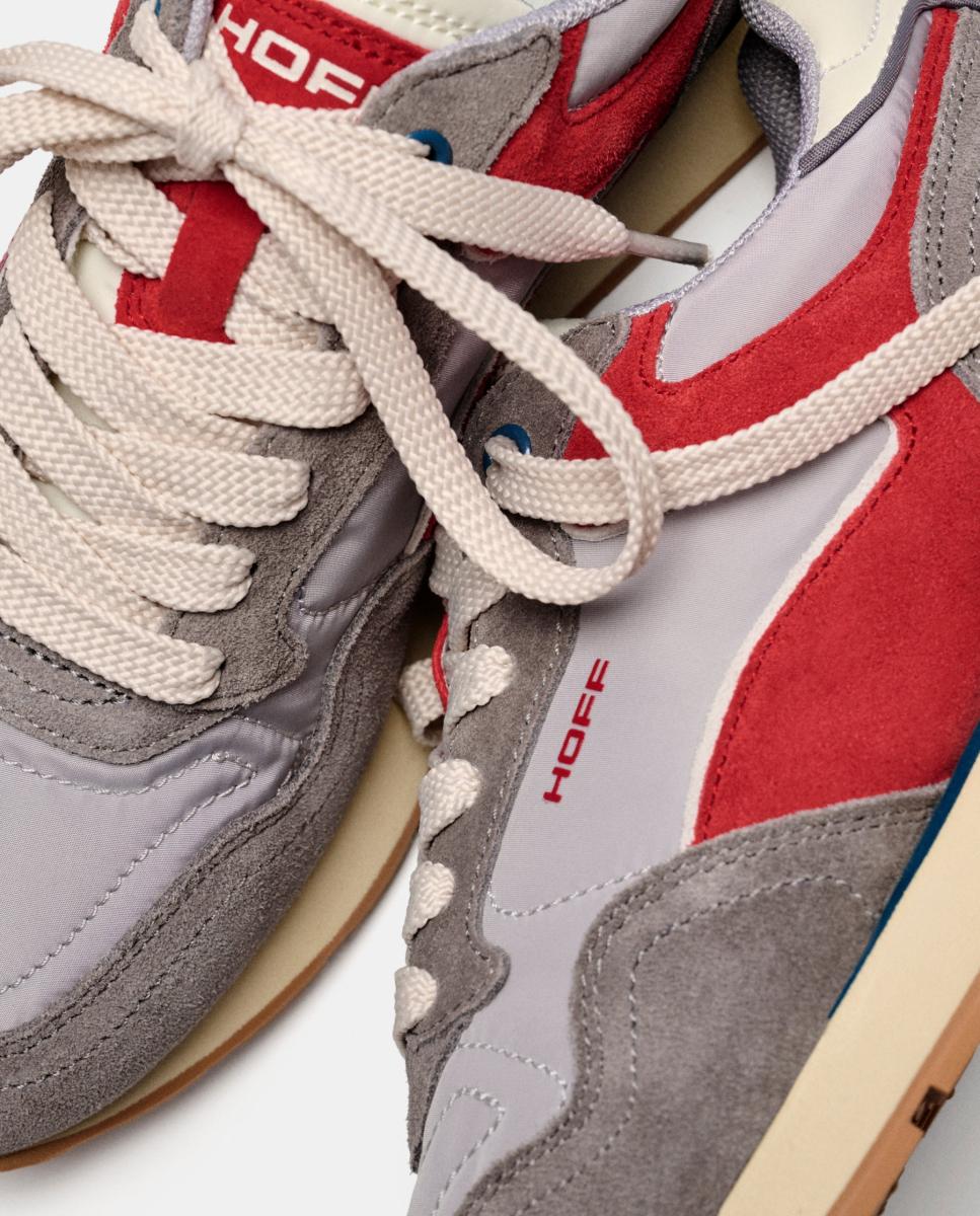 Zapatillas de caballero en piel bajas con suela de goma - Hoff - Rojo Rojo-3