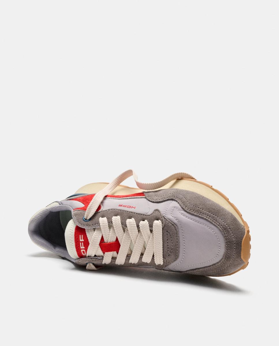 Zapatillas de caballero en piel bajas con suela de goma - Hoff - Rojo Rojo-4