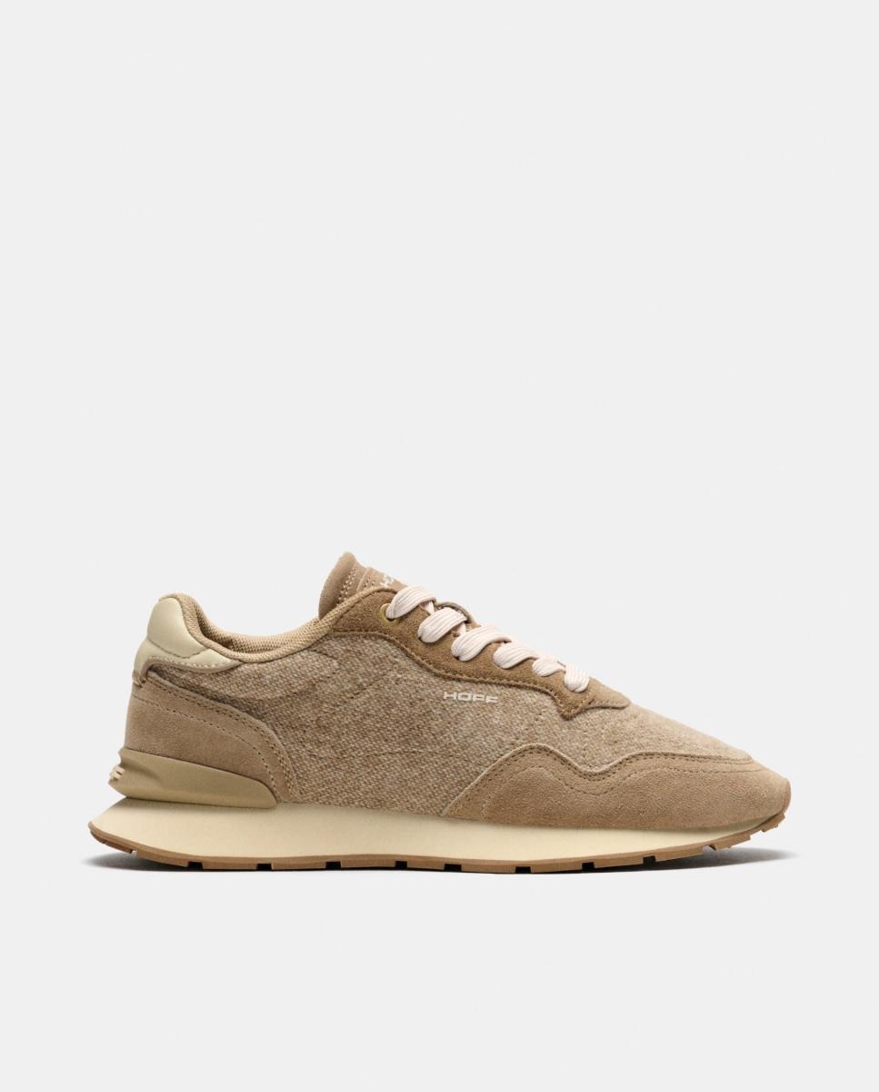 Zapatillas de caballero en piel bajas con suela de goma - Hoff - Beige Beige-1