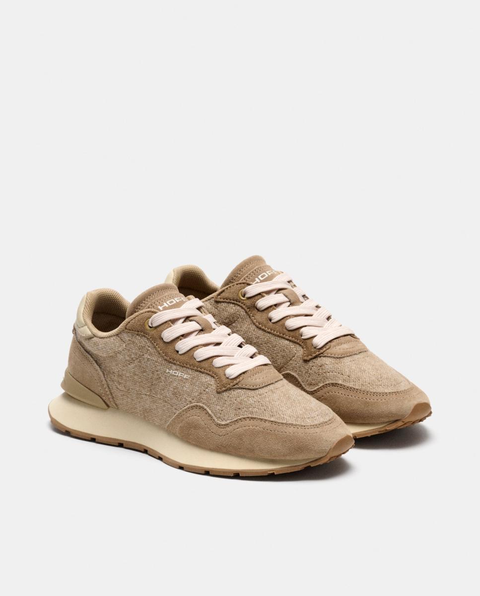 Zapatillas de caballero en piel bajas con suela de goma - Hoff - Beige Beige-2