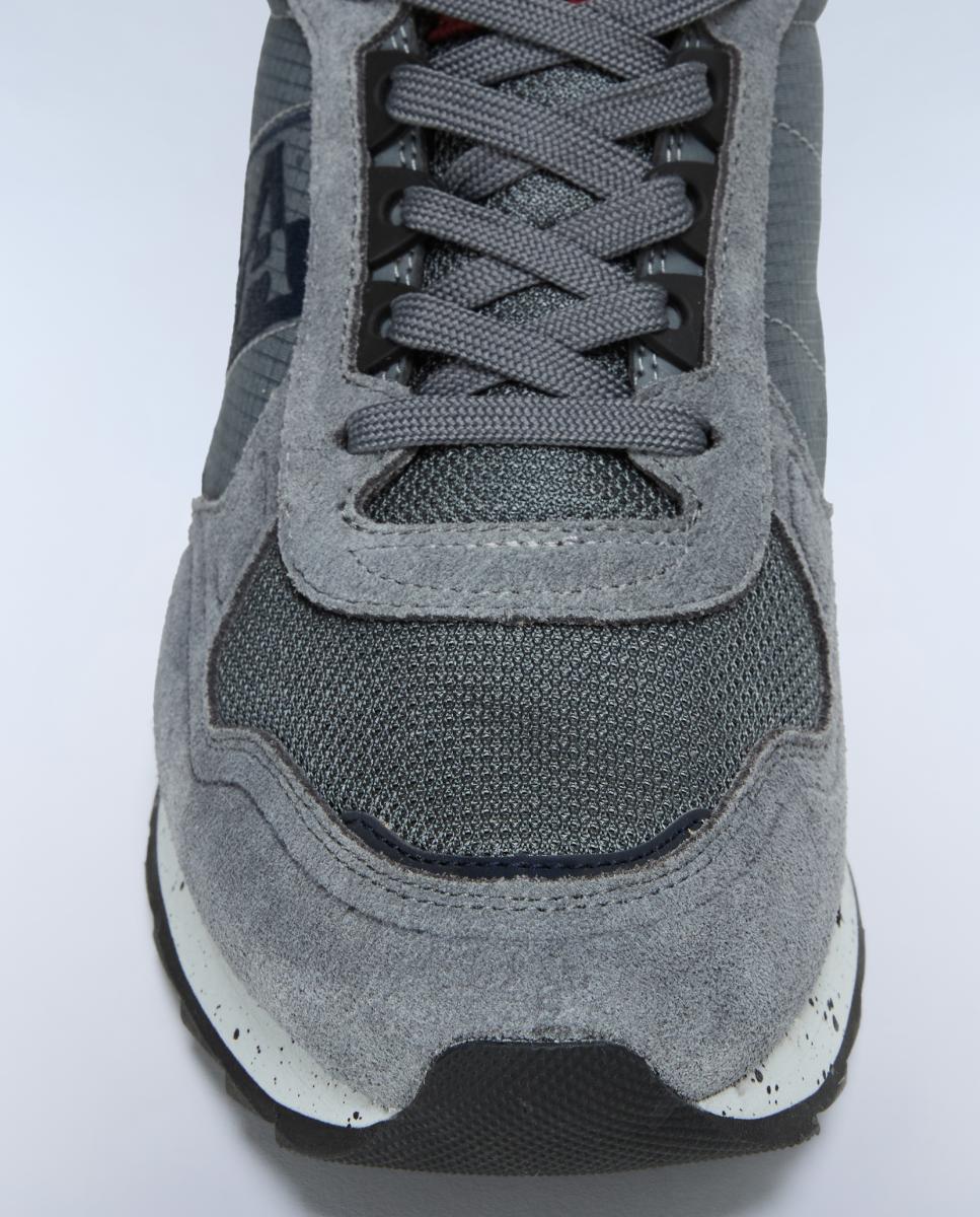 Zapatillas bajas retro running modelo valor de hombre en piel y mesh en la parte delantera - Napapijri - Gris plomo Gris plomo-7