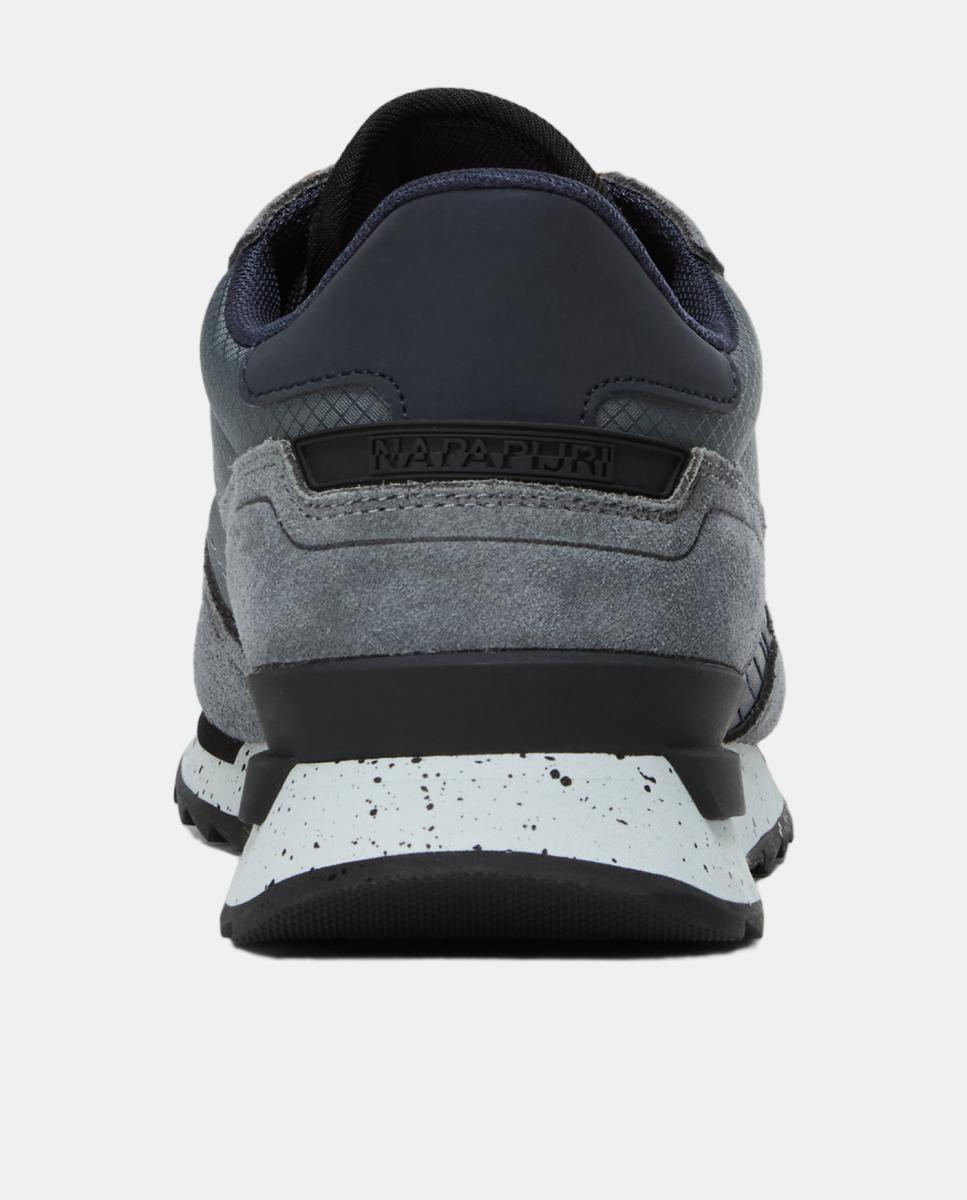 Zapatillas bajas retro running modelo valor de hombre en piel y mesh en la parte delantera - Napapijri - Gris plomo Gris plomo-9