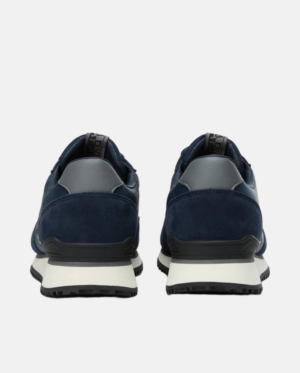 Zapatillas bajas retro running modelo cosmos de hombre en material sintético y detalles de nobuk - Napapijri - Azul marino Azul marino-2