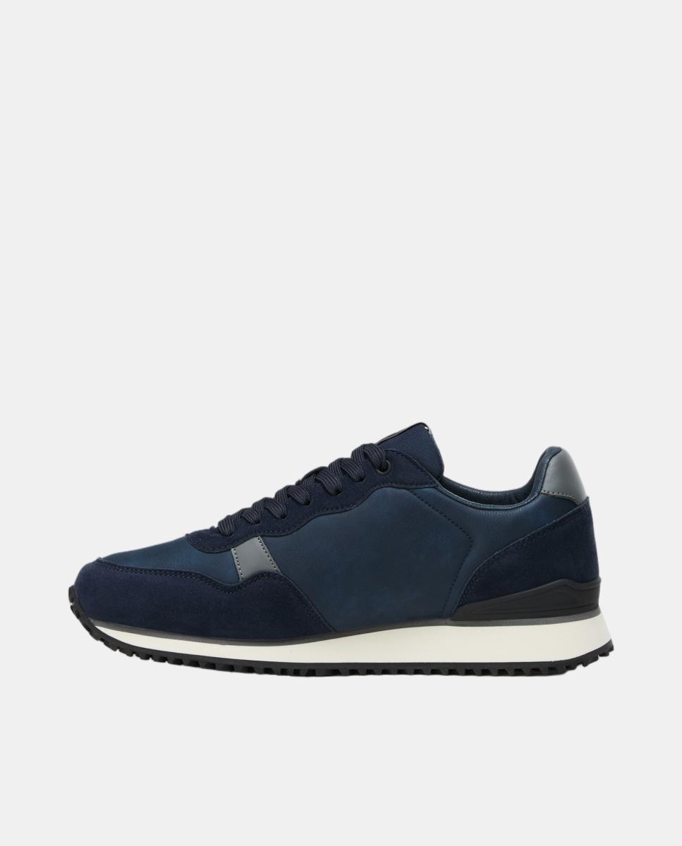 Zapatillas bajas retro running modelo cosmos de hombre en material sintético y detalles de nobuk - Napapijri - Azul marino Azul marino-3