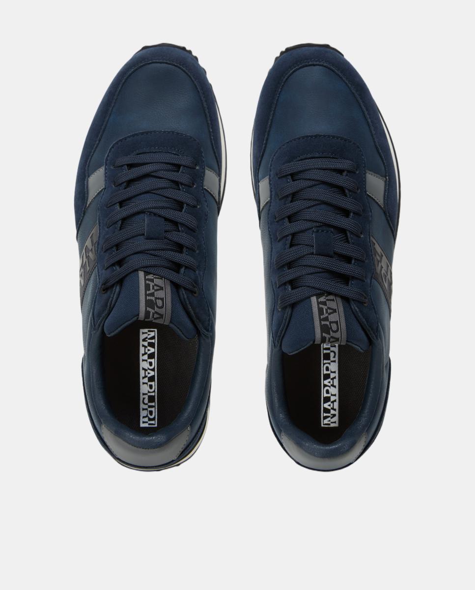 Zapatillas bajas retro running modelo cosmos de hombre en material sintético y detalles de nobuk - Napapijri - Azul marino Azul marino-4