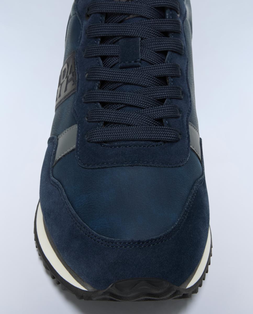 Zapatillas bajas retro running modelo cosmos de hombre en material sintético y detalles de nobuk - Napapijri - Azul marino Azul marino-7