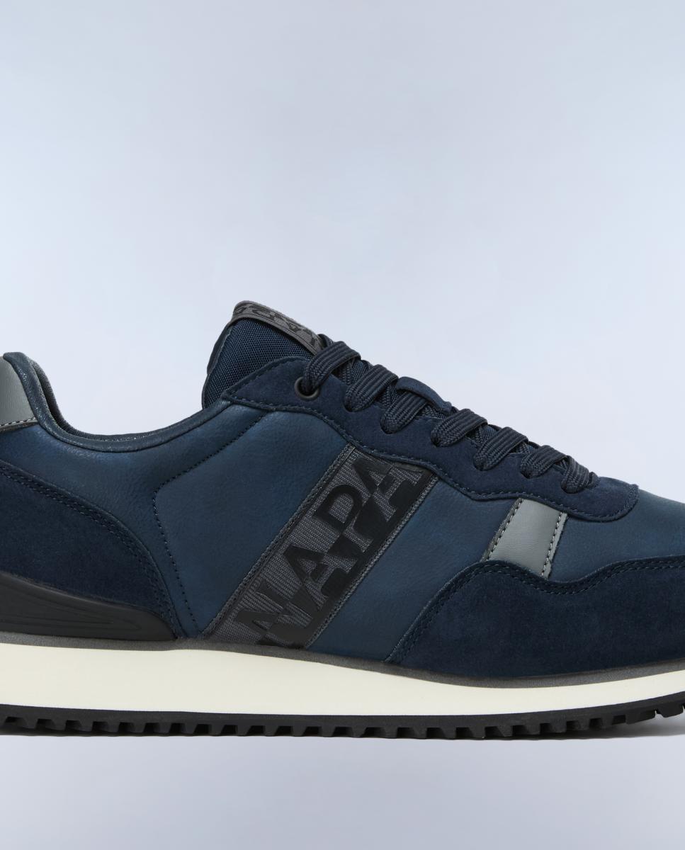 Zapatillas bajas retro running modelo cosmos de hombre en material sintético y detalles de nobuk - Napapijri - Azul marino Azul marino-8