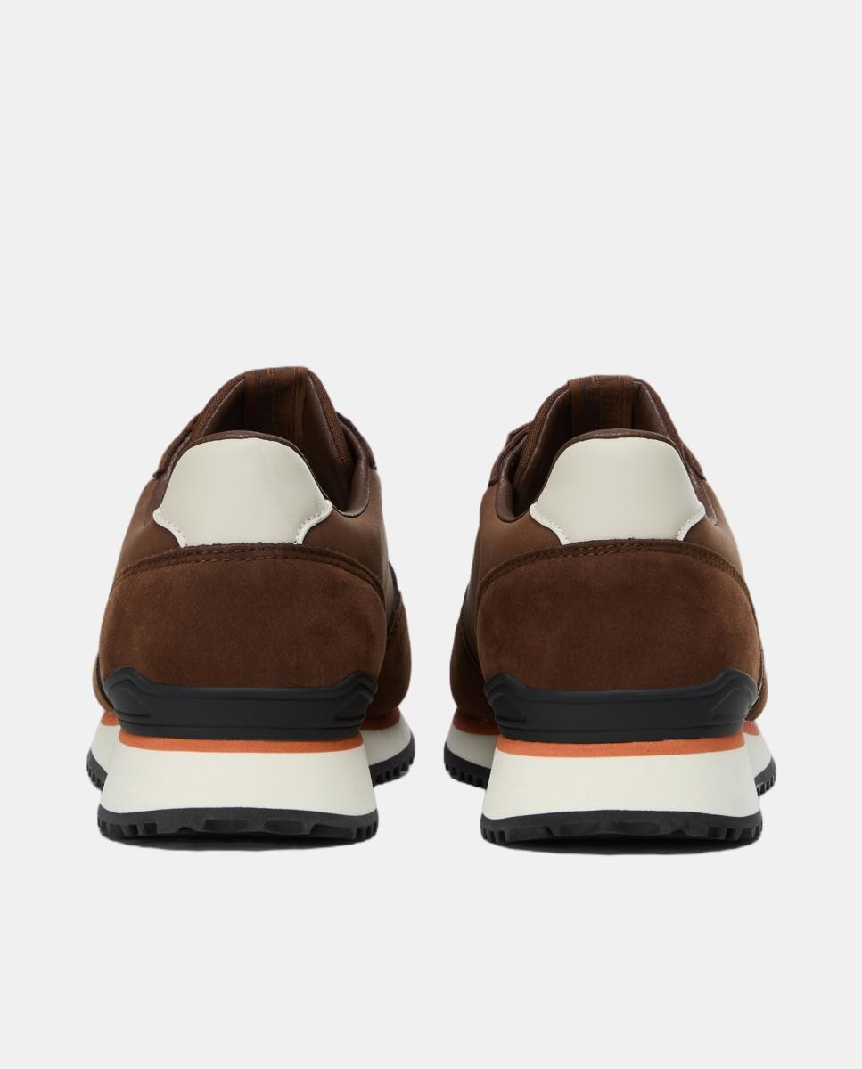 Zapatillas bajas retro running modelo cosmos de hombre en material sintético y detalles de nobuk - Napapijri - Marrón chocolate Marrón chocolate-2