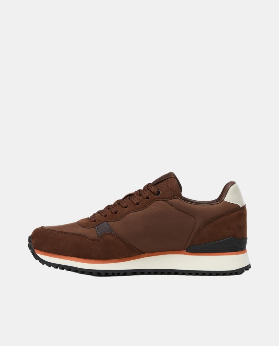 Zapatillas bajas retro running modelo cosmos de hombre en material sintético y detalles de nobuk - Napapijri - Marrón chocolate Marrón chocolate-3