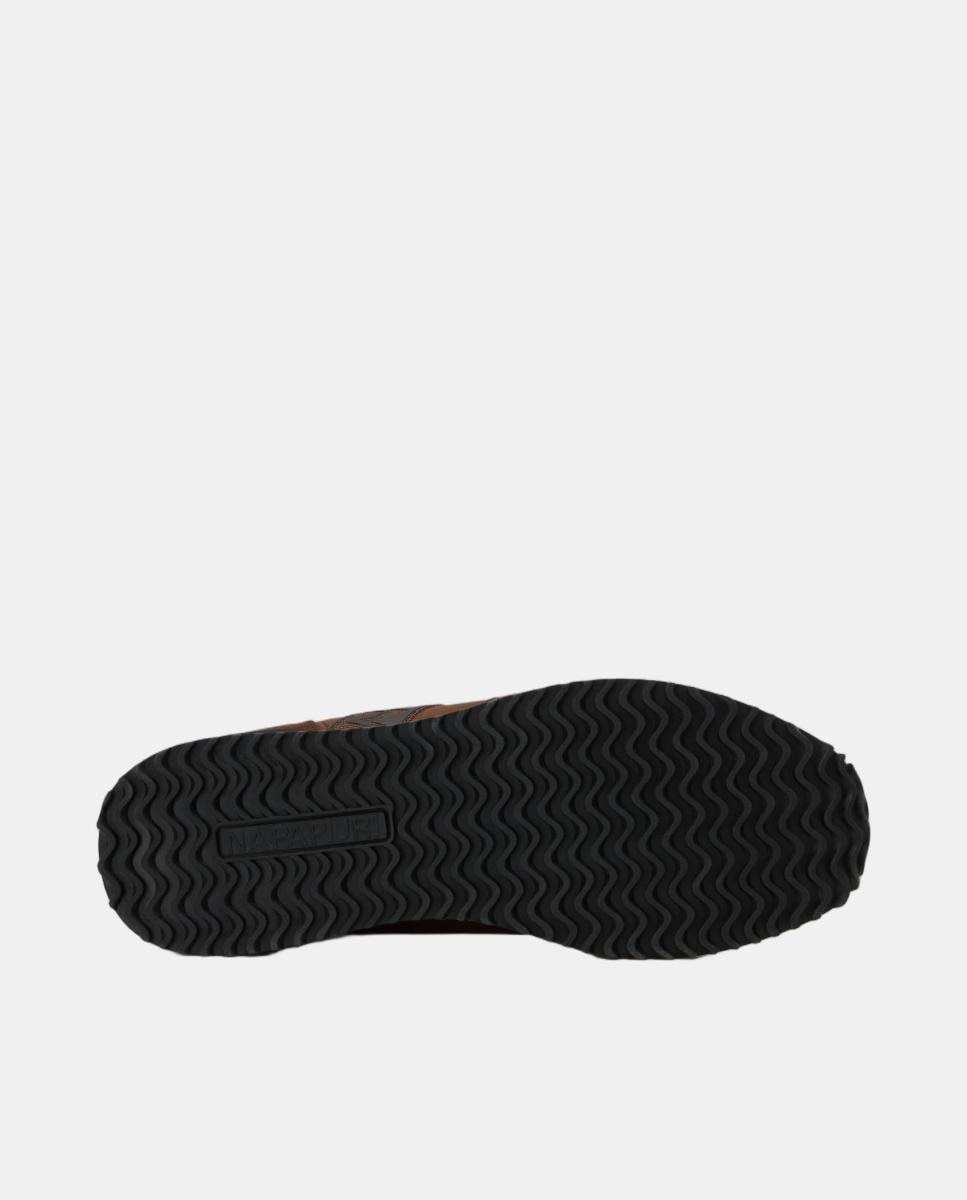 Zapatillas bajas retro running modelo cosmos de hombre en material sintético y detalles de nobuk - Napapijri - Marrón chocolate Marrón chocolate-5