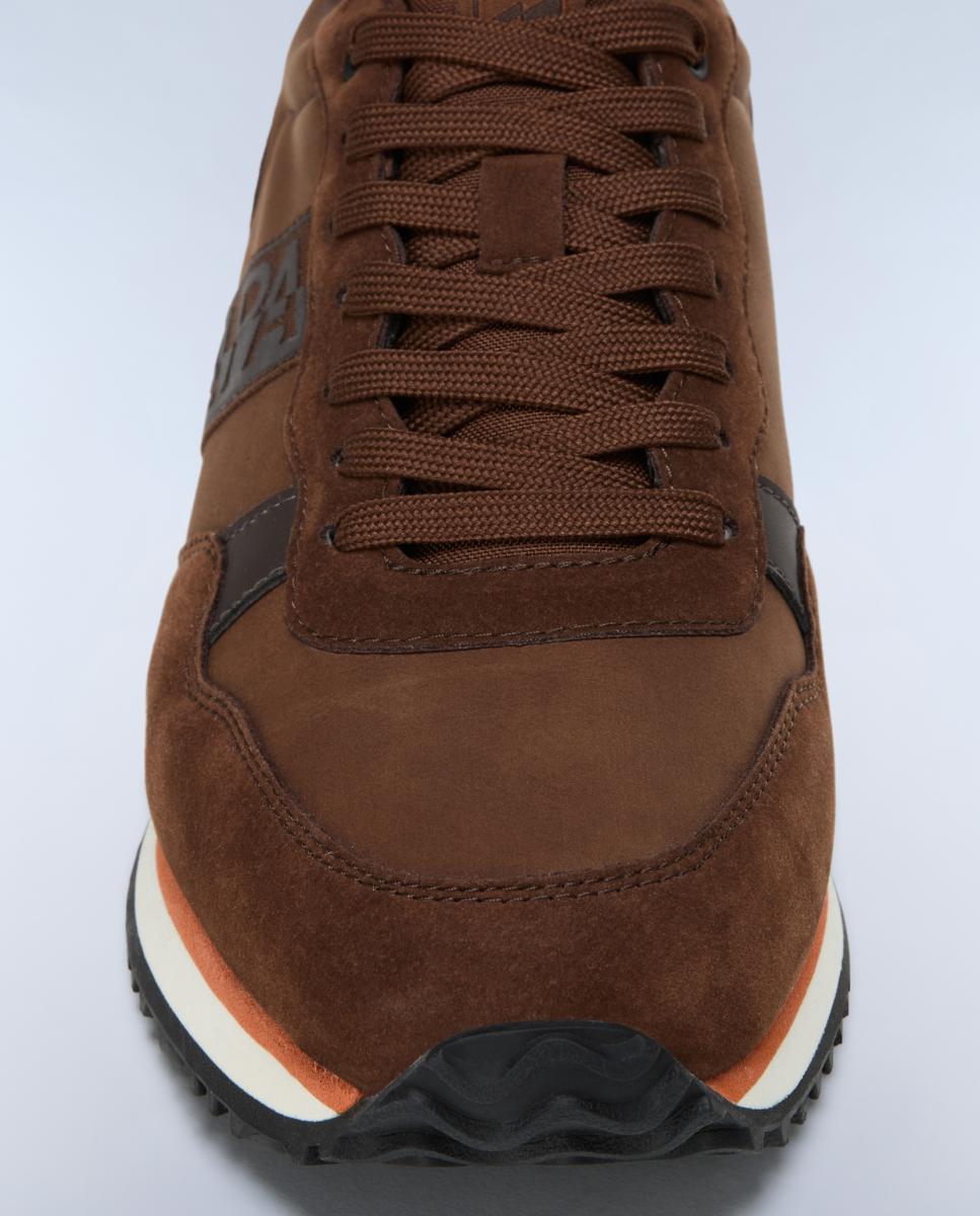 Zapatillas bajas retro running modelo cosmos de hombre en material sintético y detalles de nobuk - Napapijri - Marrón chocolate Marrón chocolate-7