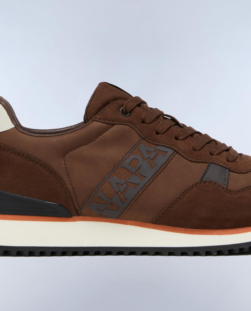 Zapatillas bajas retro running modelo cosmos de hombre en material sintético y detalles de nobuk - Napapijri - Marrón chocolate Marrón chocolate-8