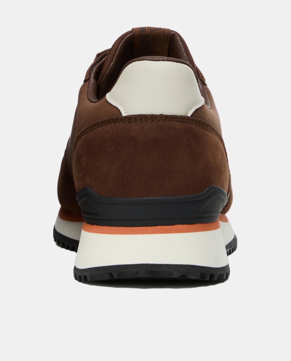 Zapatillas bajas retro running modelo cosmos de hombre en material sintético y detalles de nobuk - Napapijri - Marrón chocolate Marrón chocolate-9