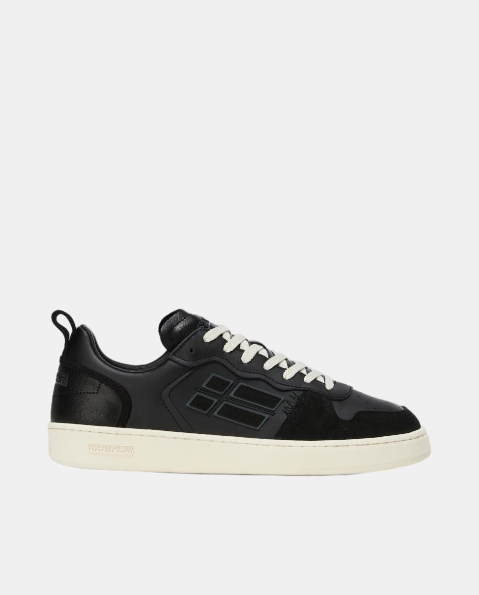 Imagen 0 de Zapatillas bajas retro modelo prime de hombre en piel y efecto envejecido Negro