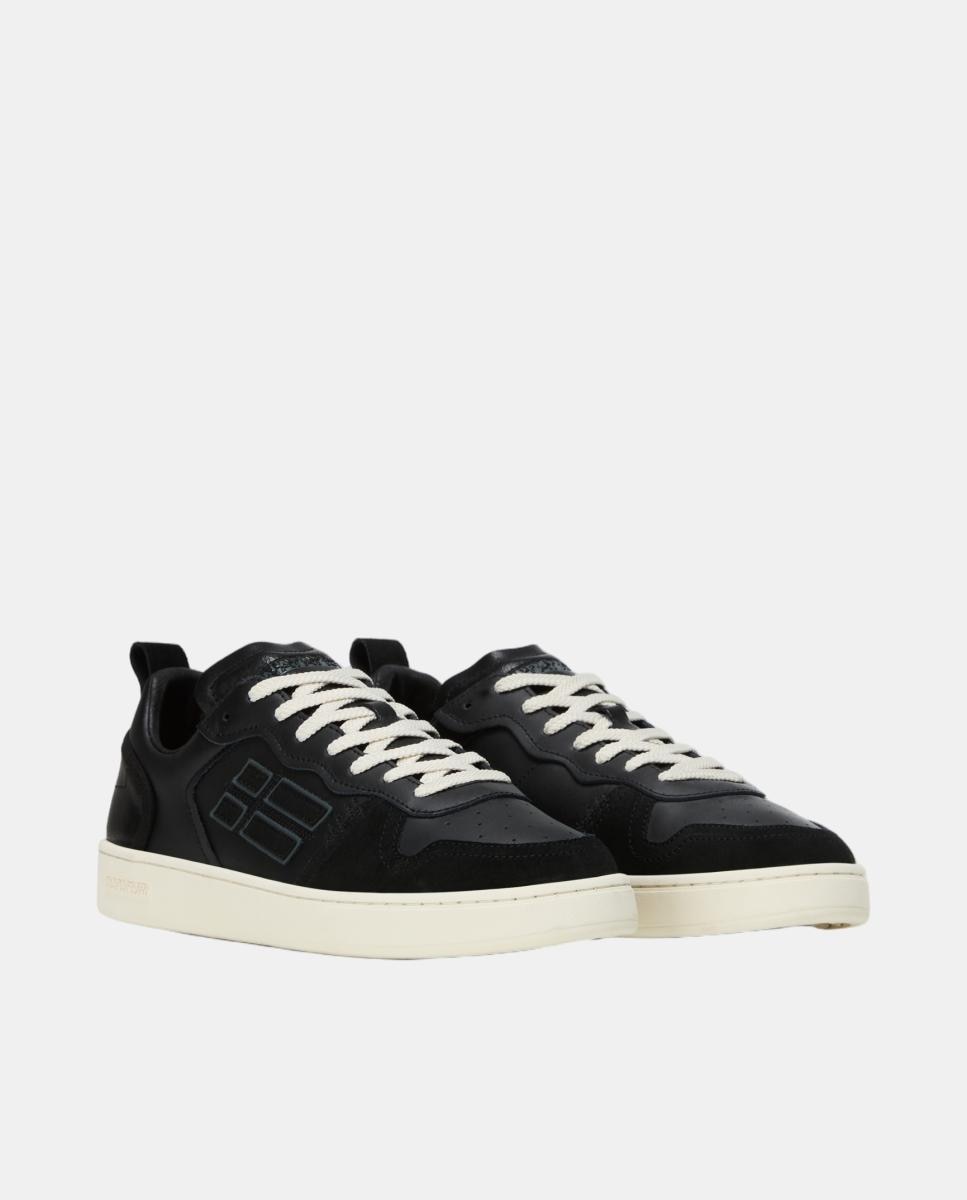 Zapatillas bajas retro modelo prime de hombre en piel y efecto envejecido - Napapijri - Negro Negro-6