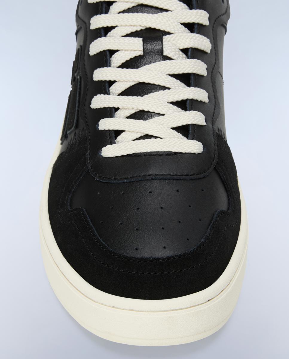 Zapatillas bajas retro modelo prime de hombre en piel y efecto envejecido - Napapijri - Negro Negro-7