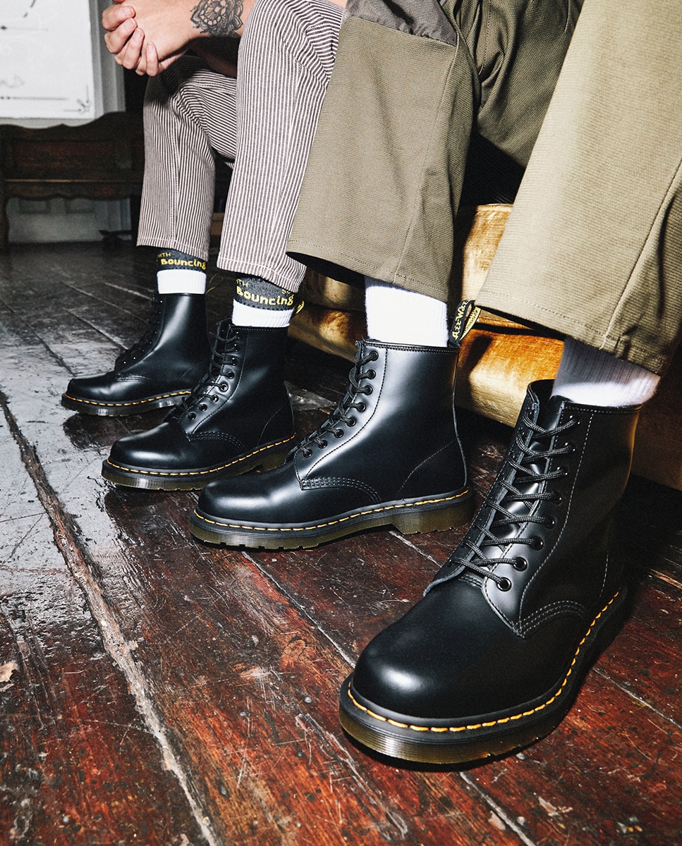 Botas 1460 em Pele Preto-4