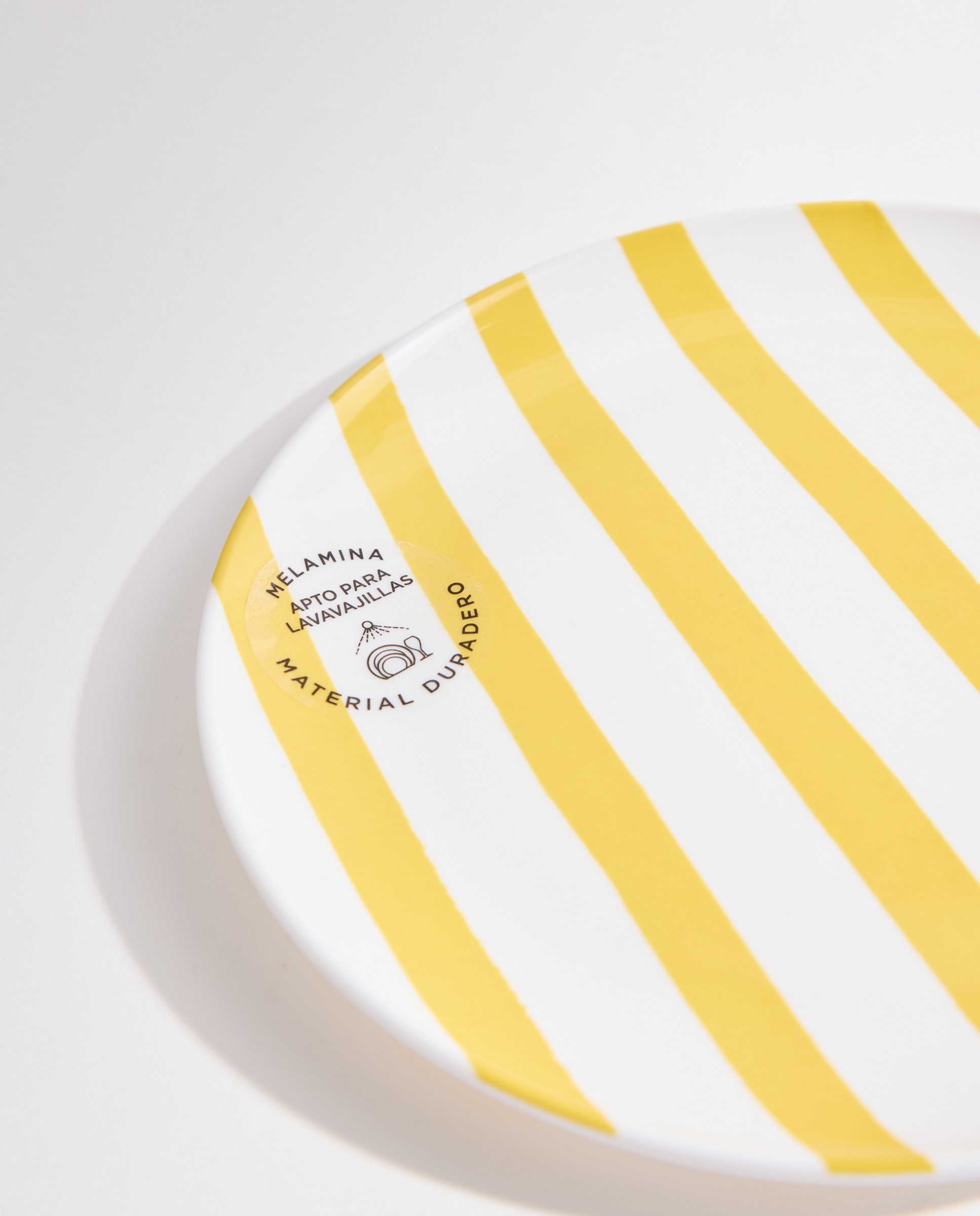 Plato de postre de melamina para exterior Rayas Pacífico Amarillo-4