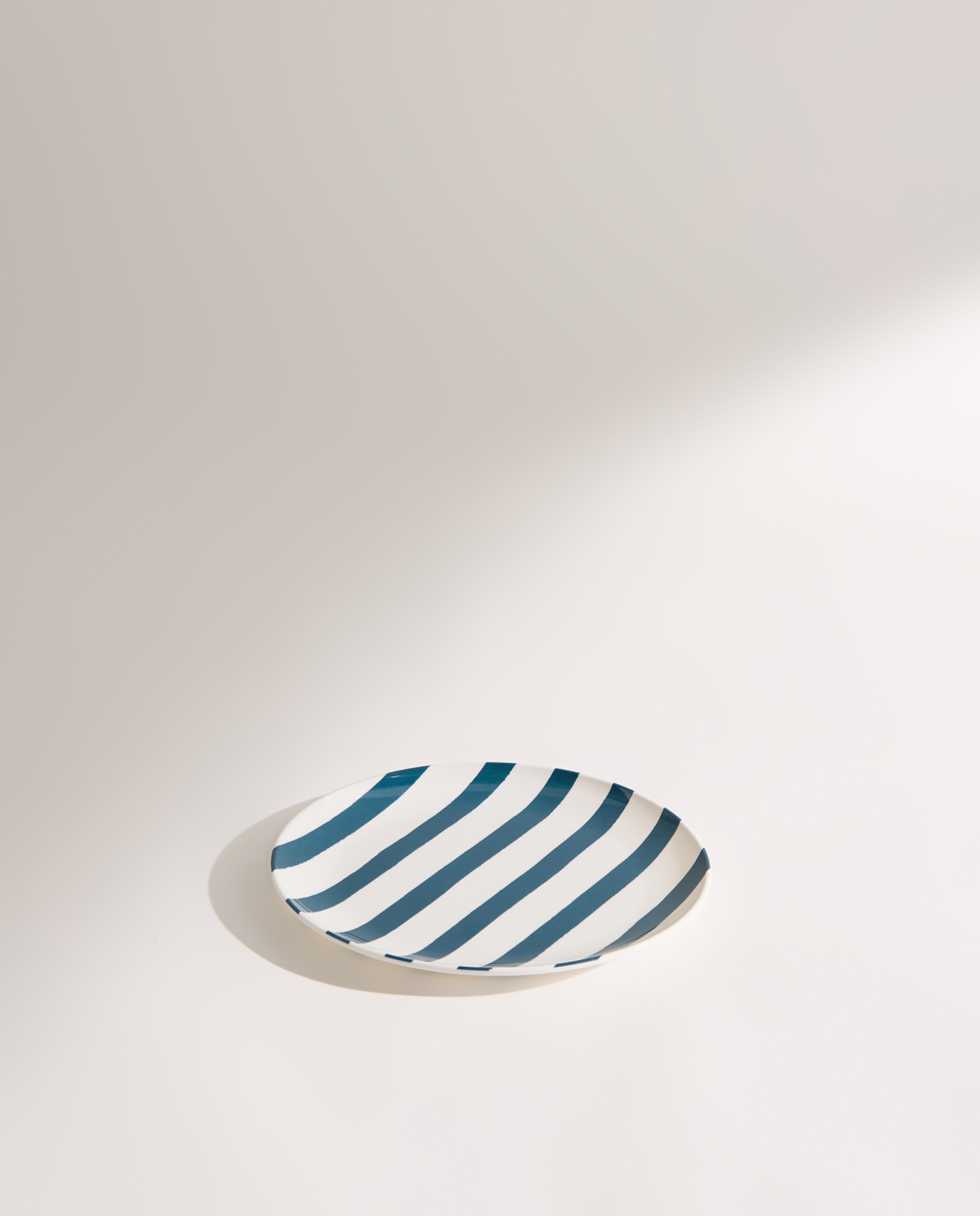 Plato de postre de melamina para exterior Rayas Pacífico Azul-2