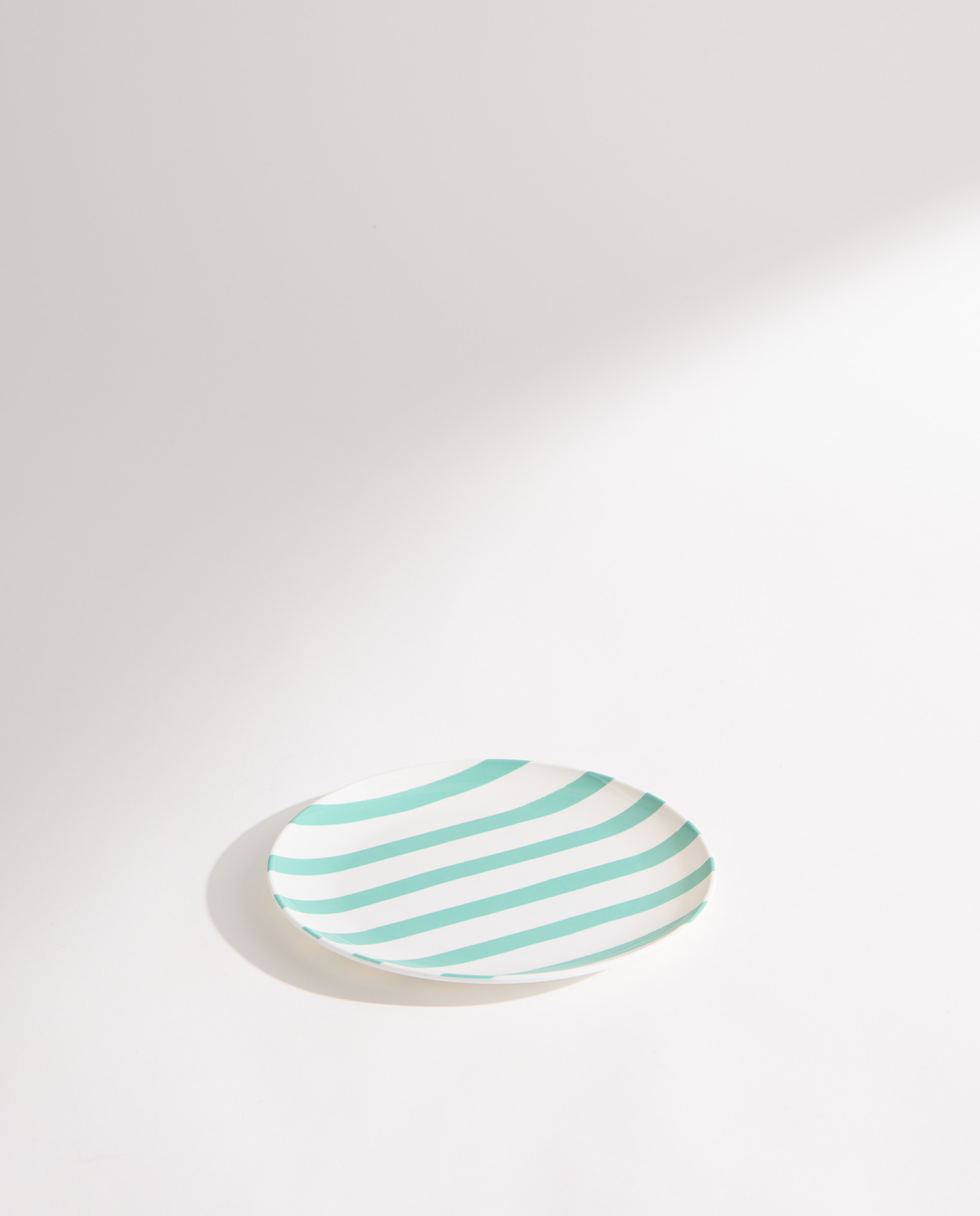Plato de postre de melamina para exterior Rayas Pacífico Verde-2