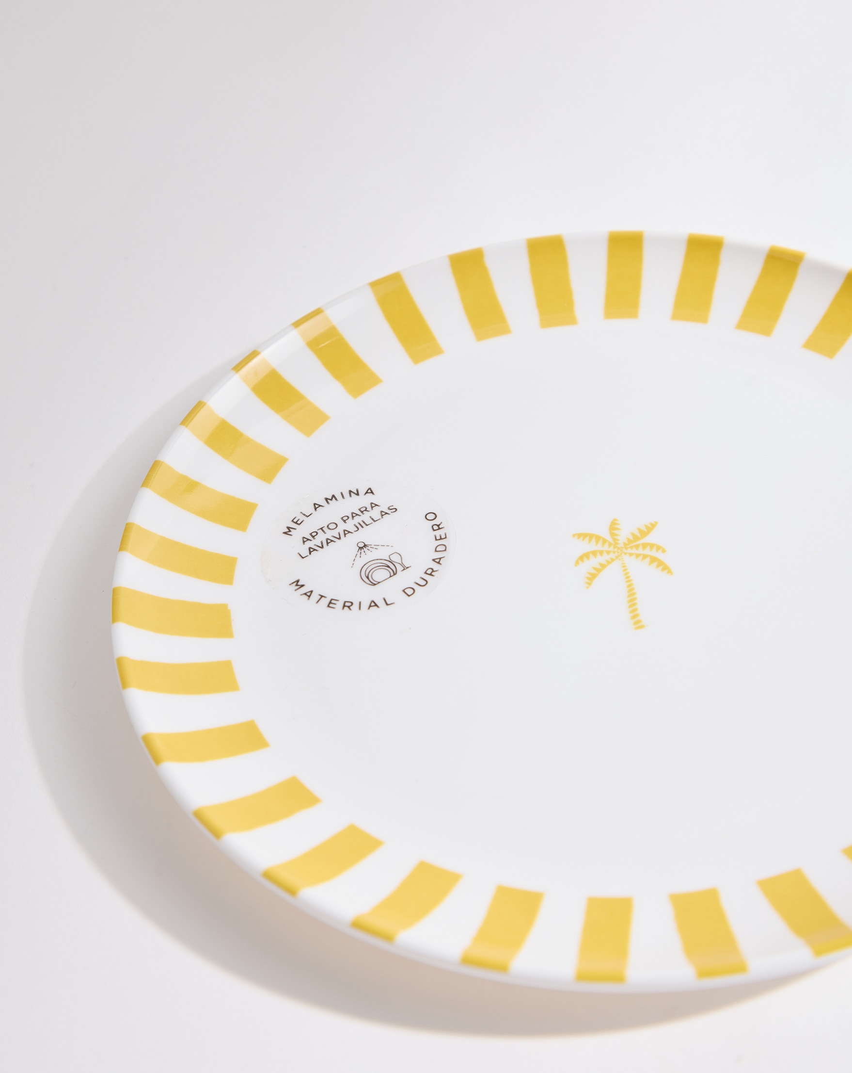 Plato de postre de melamina para exterior Palmera Pacífico Amarillo-4