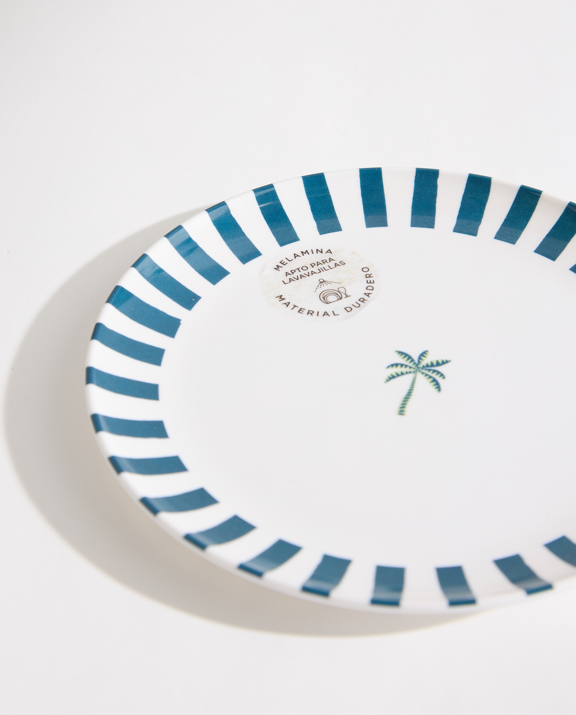 Plato de postre de melamina para exterior Palmera Pacífico Azul-4