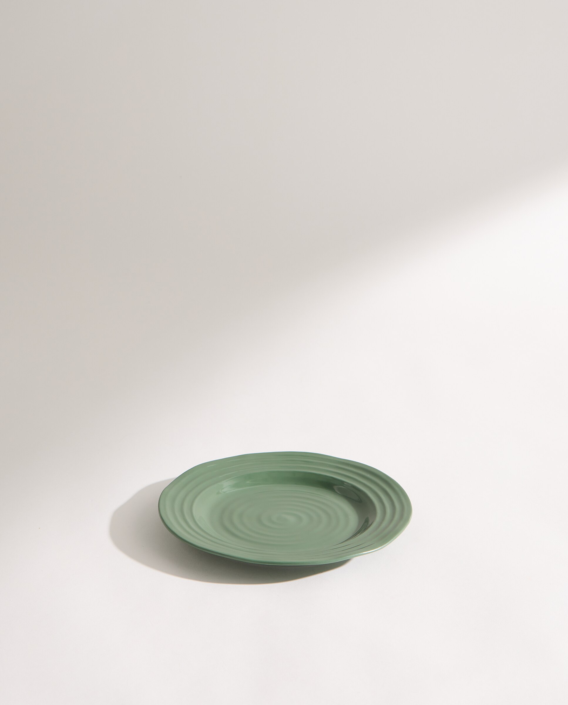 Plato de postre de melamina para exterior Relieve Verde-2