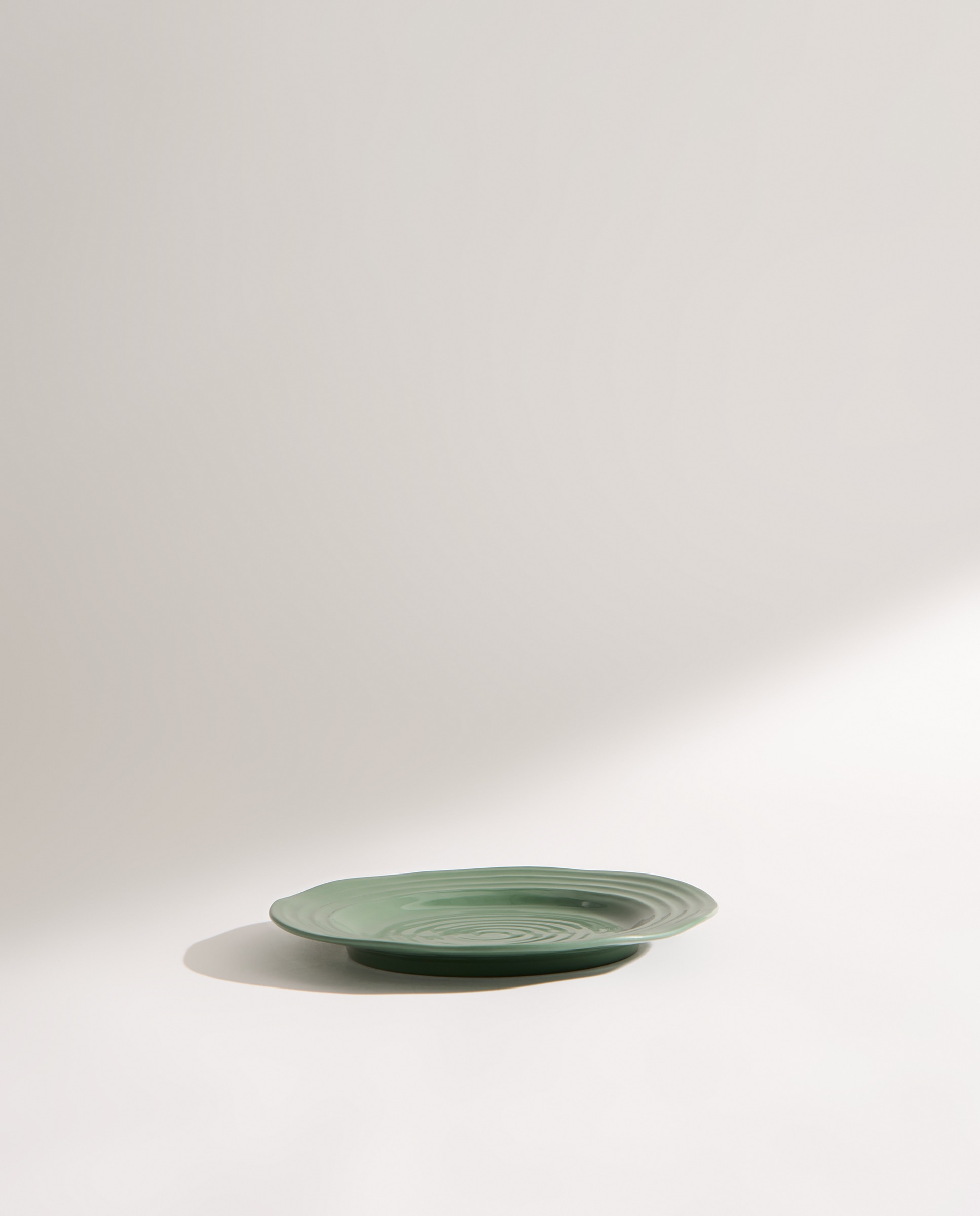 Plato de postre de melamina para exterior Relieve Verde-3