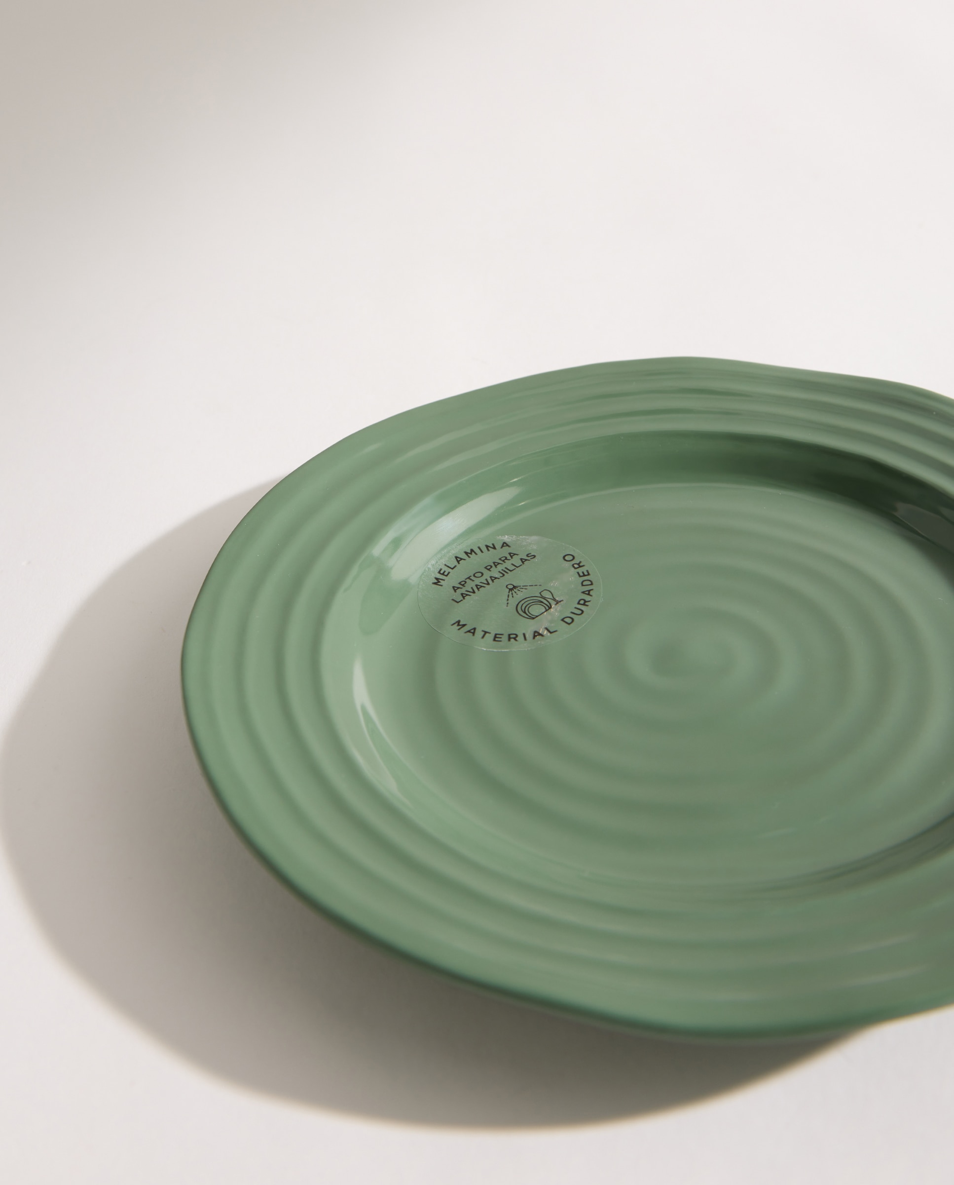 Plato de postre de melamina para exterior Relieve Verde-4