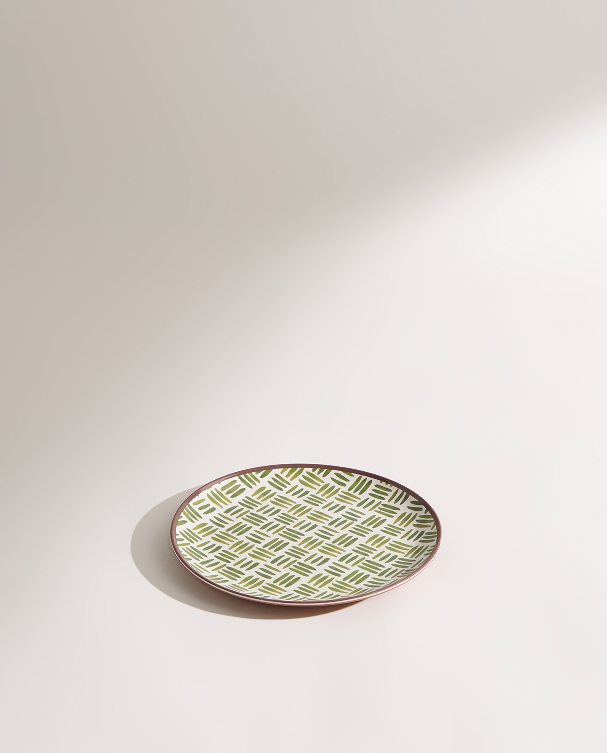 Plato de postre de melamina para exterior bambú Ethno Verde-2