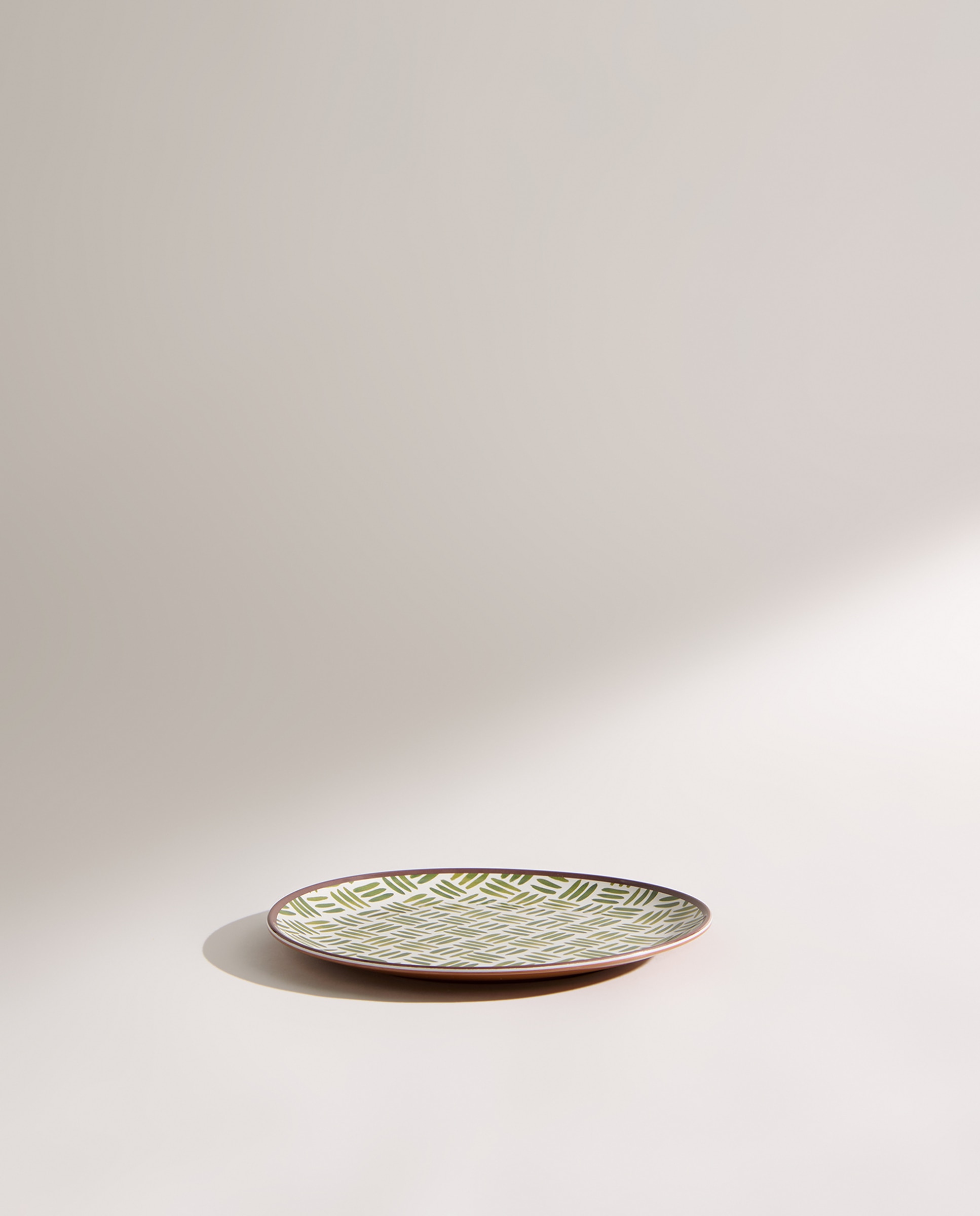 Plato de postre de melamina para exterior bambú Ethno Verde-3