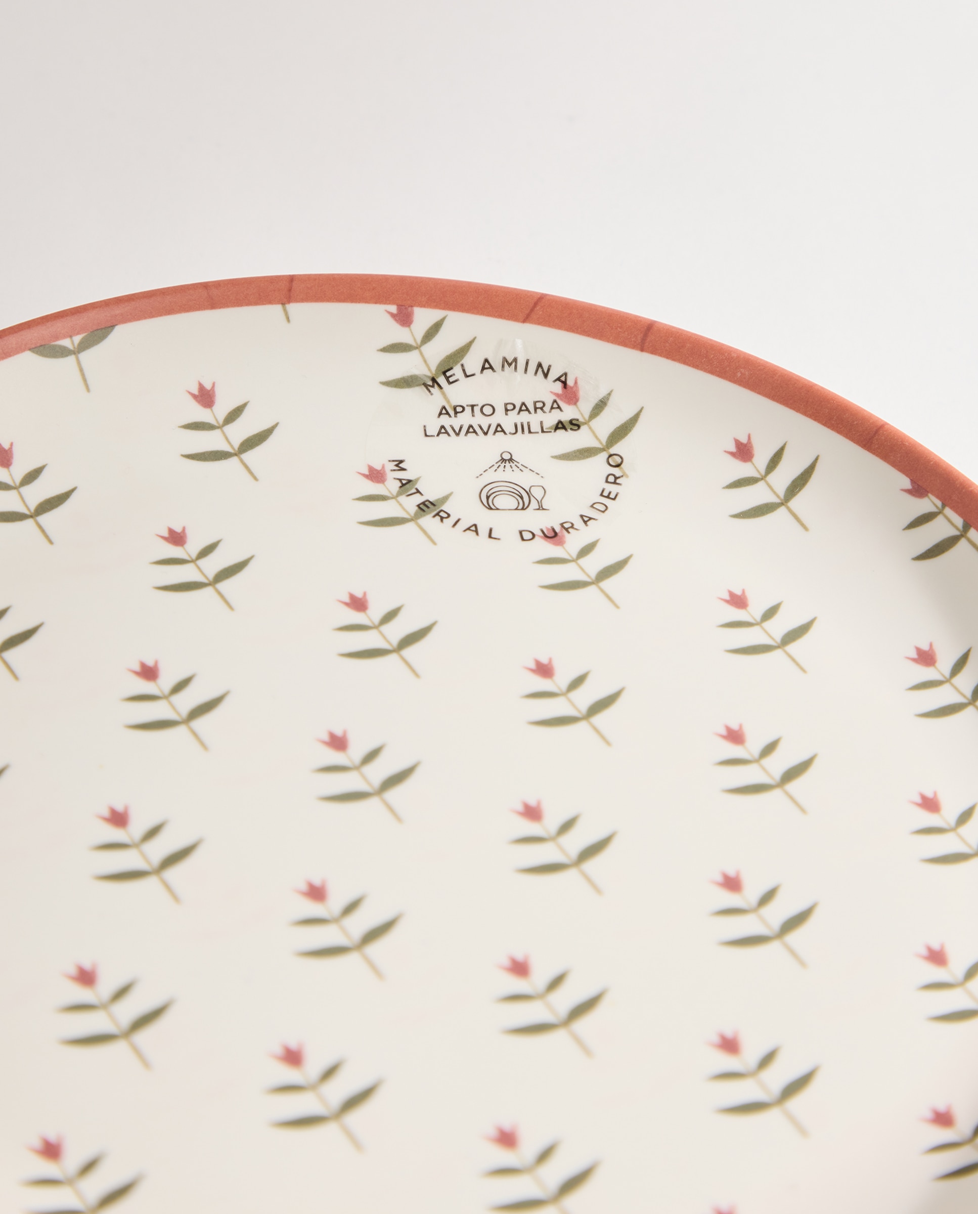 Plato de postre de melamina para exterior Tulip Rosa-4