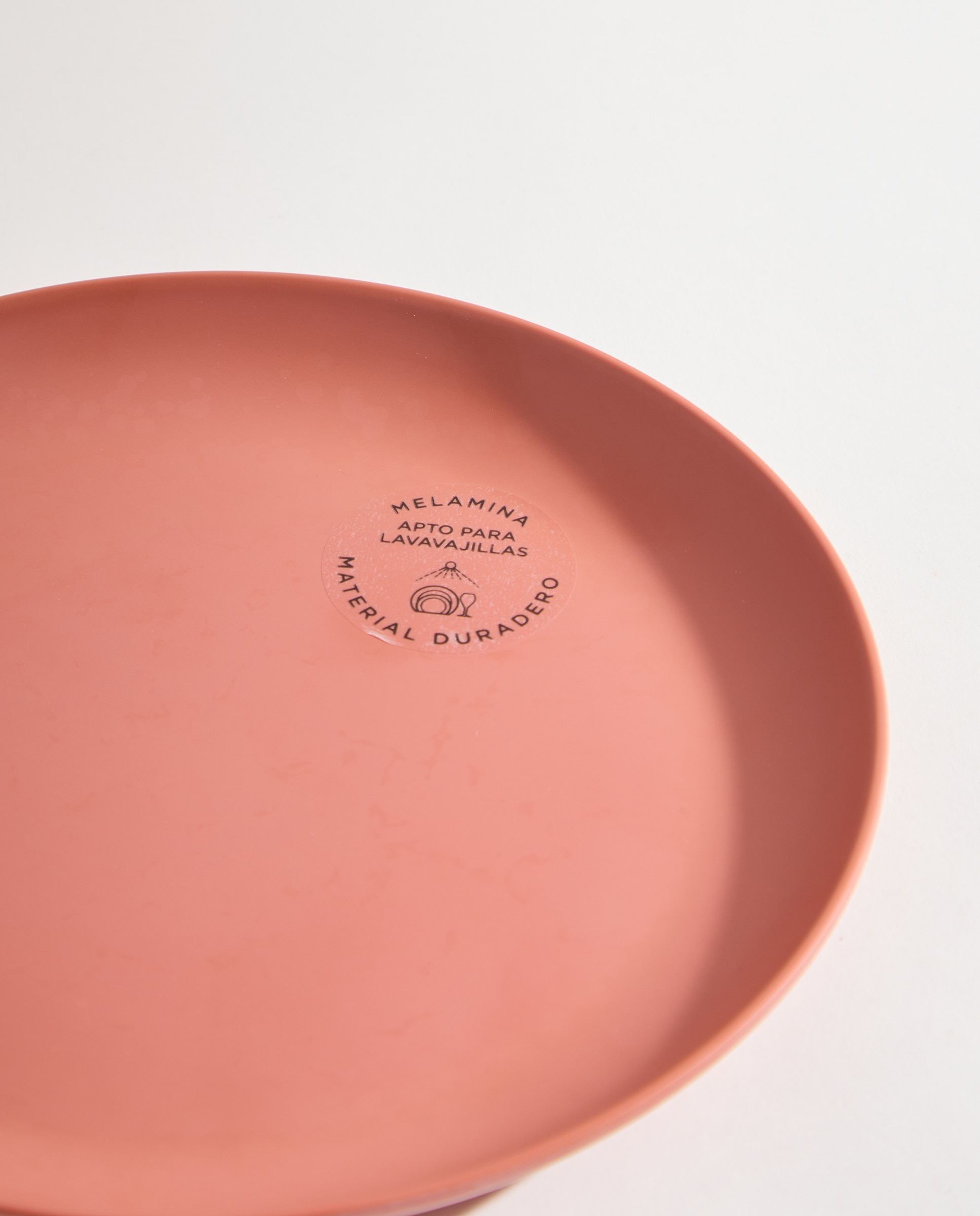 Plato de postre de melamina para exterior liso Tulip Rosa-4