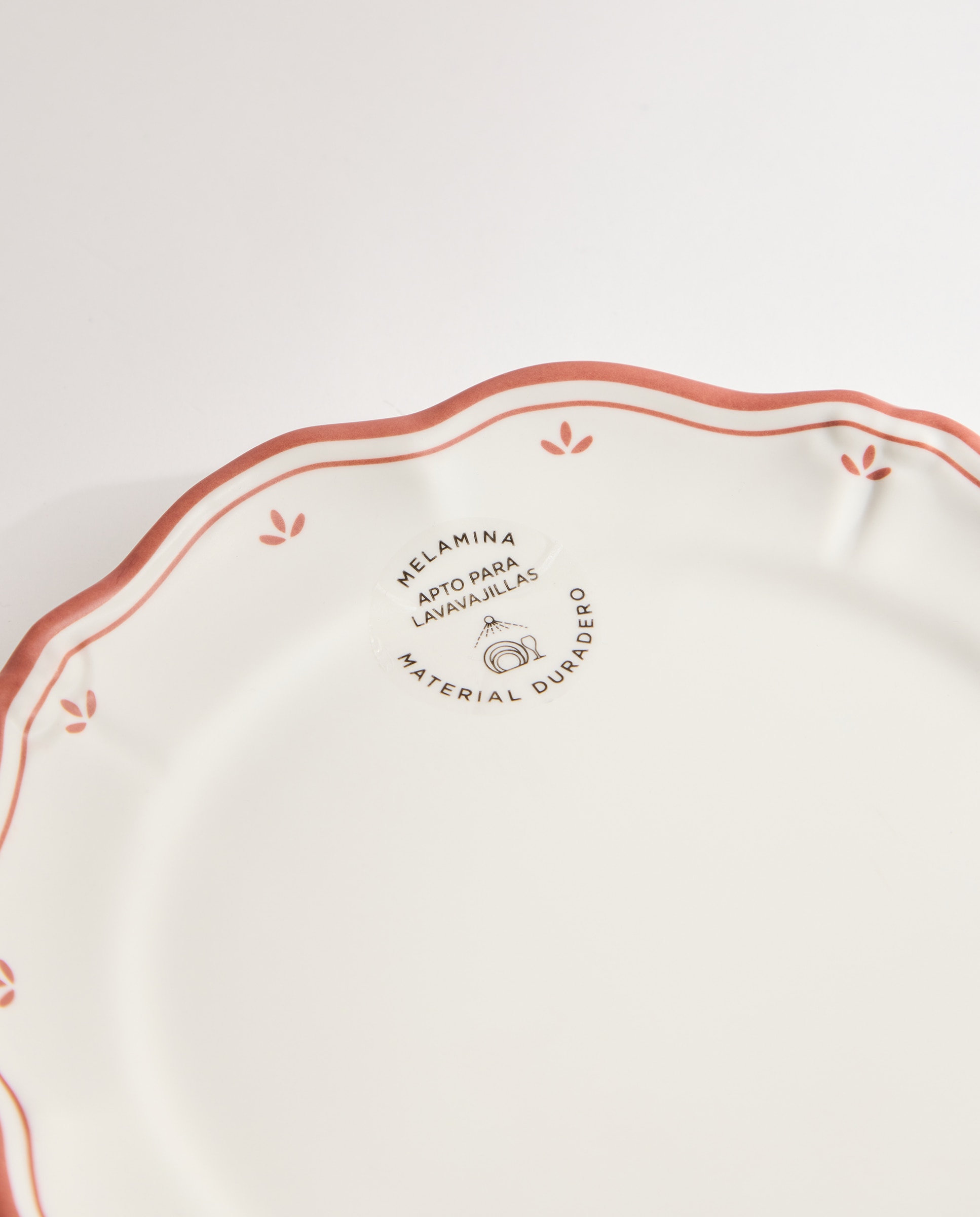 Plato de postre de melamina para exterior Romantic Tulip Rosa-4