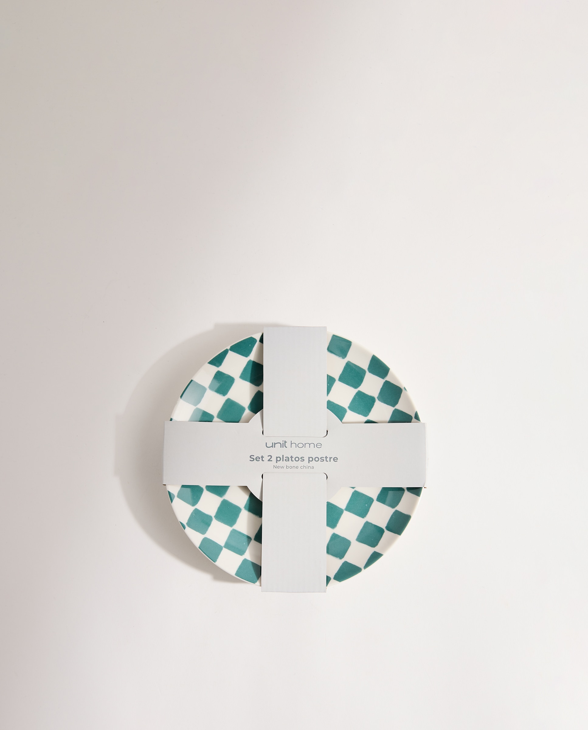 Set de 2 platos de postre Damero Verde-7